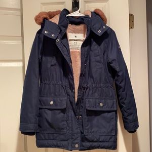 Abercrombie kids girls coat size 9/10 in Navy exterior and pink lining.